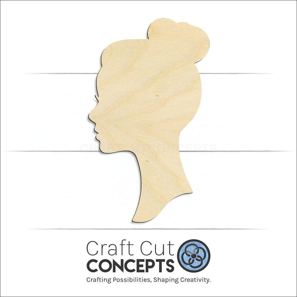 Craft Cut Concepts Logo under a wood Women Head Mannequin craft shape and blank