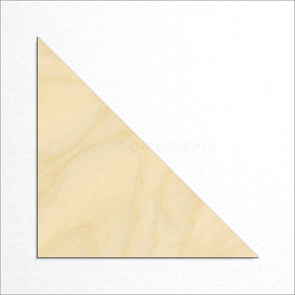 Wooden Right Triangle craft shape available in sizes of 1 inch and up