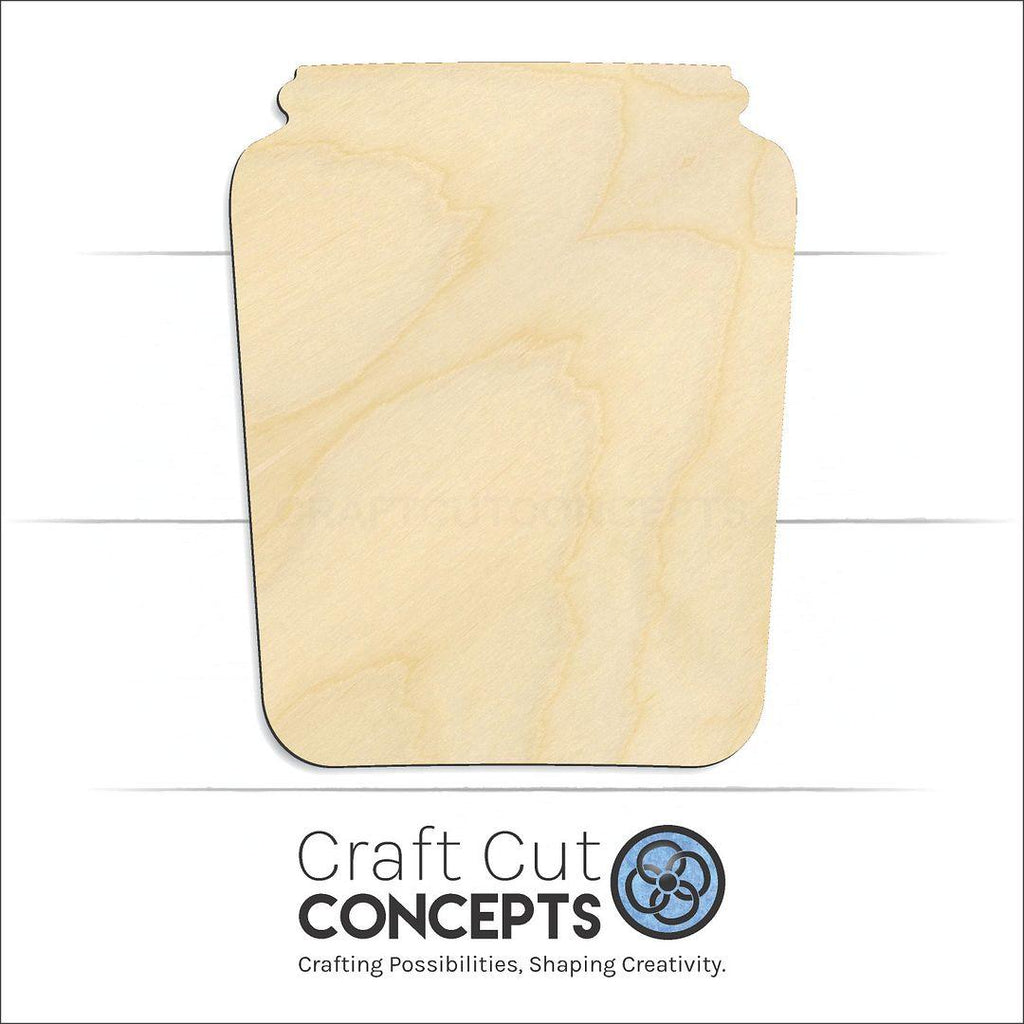 Craft Cut Concepts Logo under a wood Candy Jar craft shape and blank