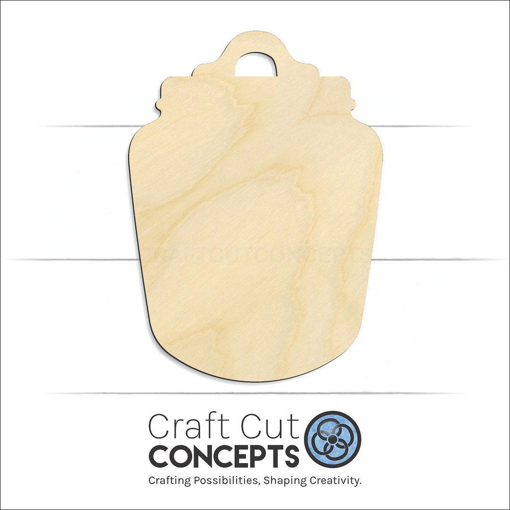 Craft Cut Concepts Logo under a wood Candy Jar craft shape and blank