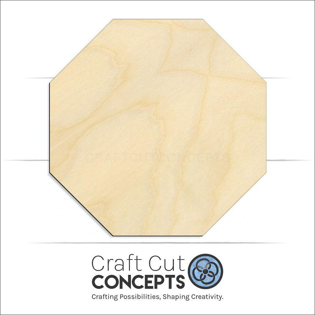 Craft Cut Concepts Logo under a wood Octagon craft shape and blank