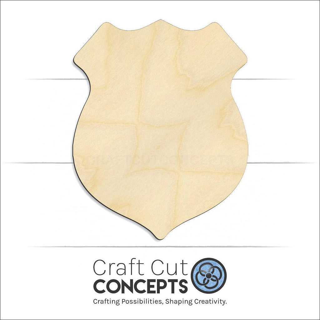 Craft Cut Concepts Logo under a wood Badge - Police craft shape and blank