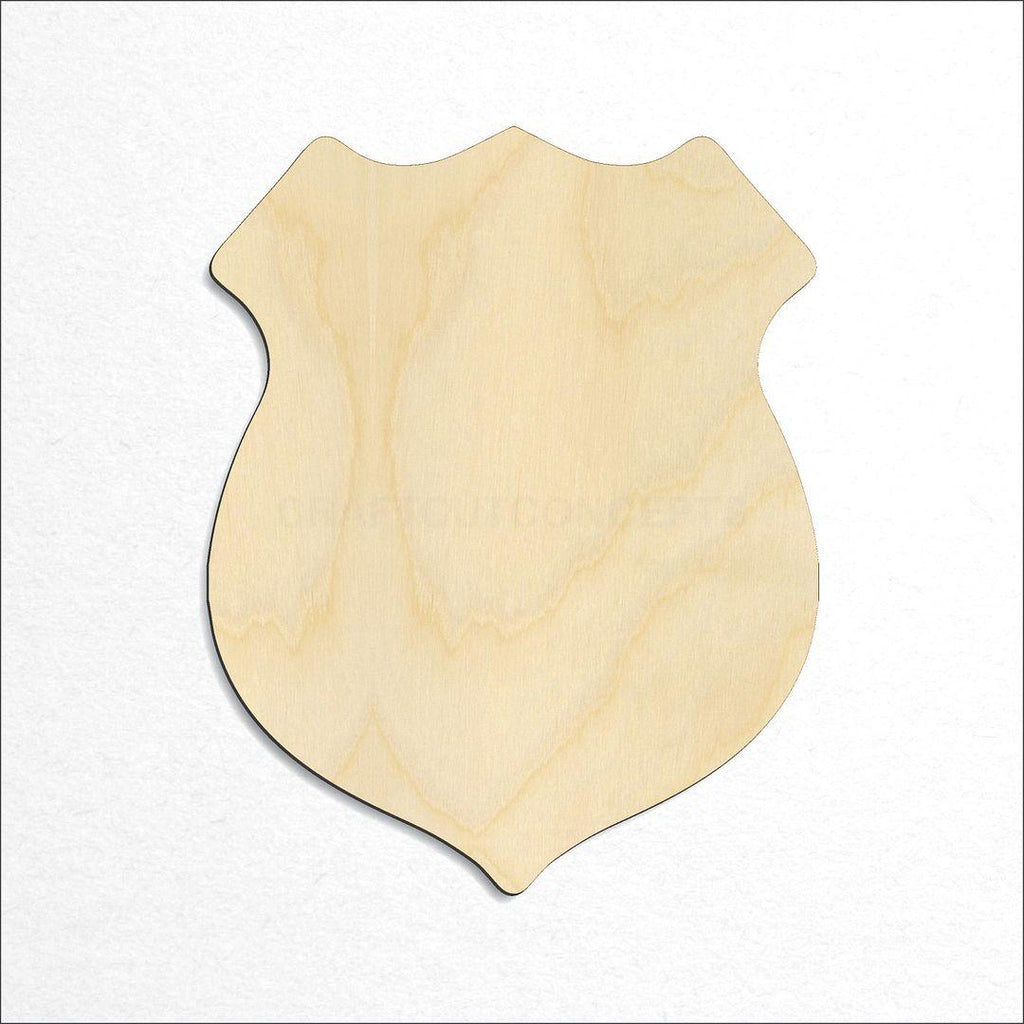 Wooden Badge - Police craft shape available in sizes of 1 inch and up