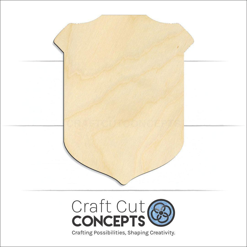 Craft Cut Concepts Logo under a wood Sheriff badge craft shape and blank