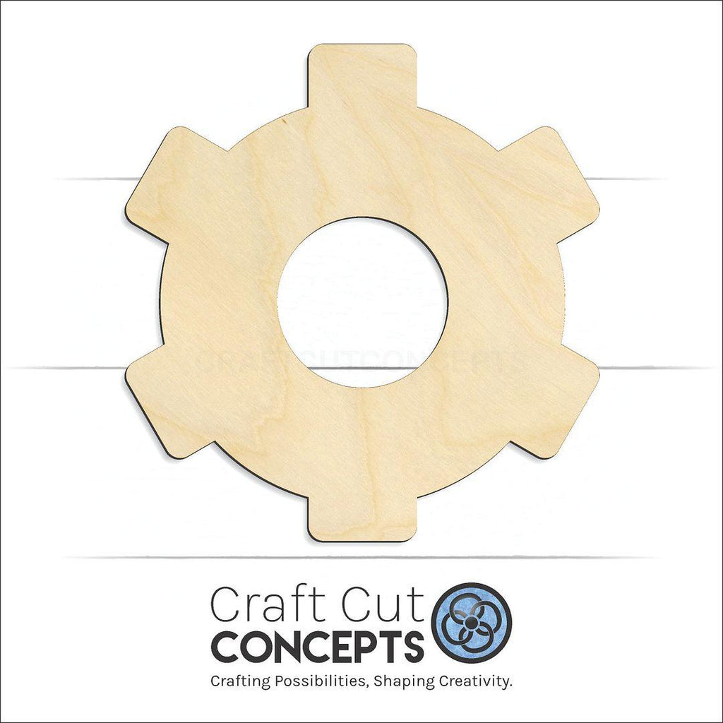 Craft Cut Concepts Logo under a wood Cog craft shape and blank