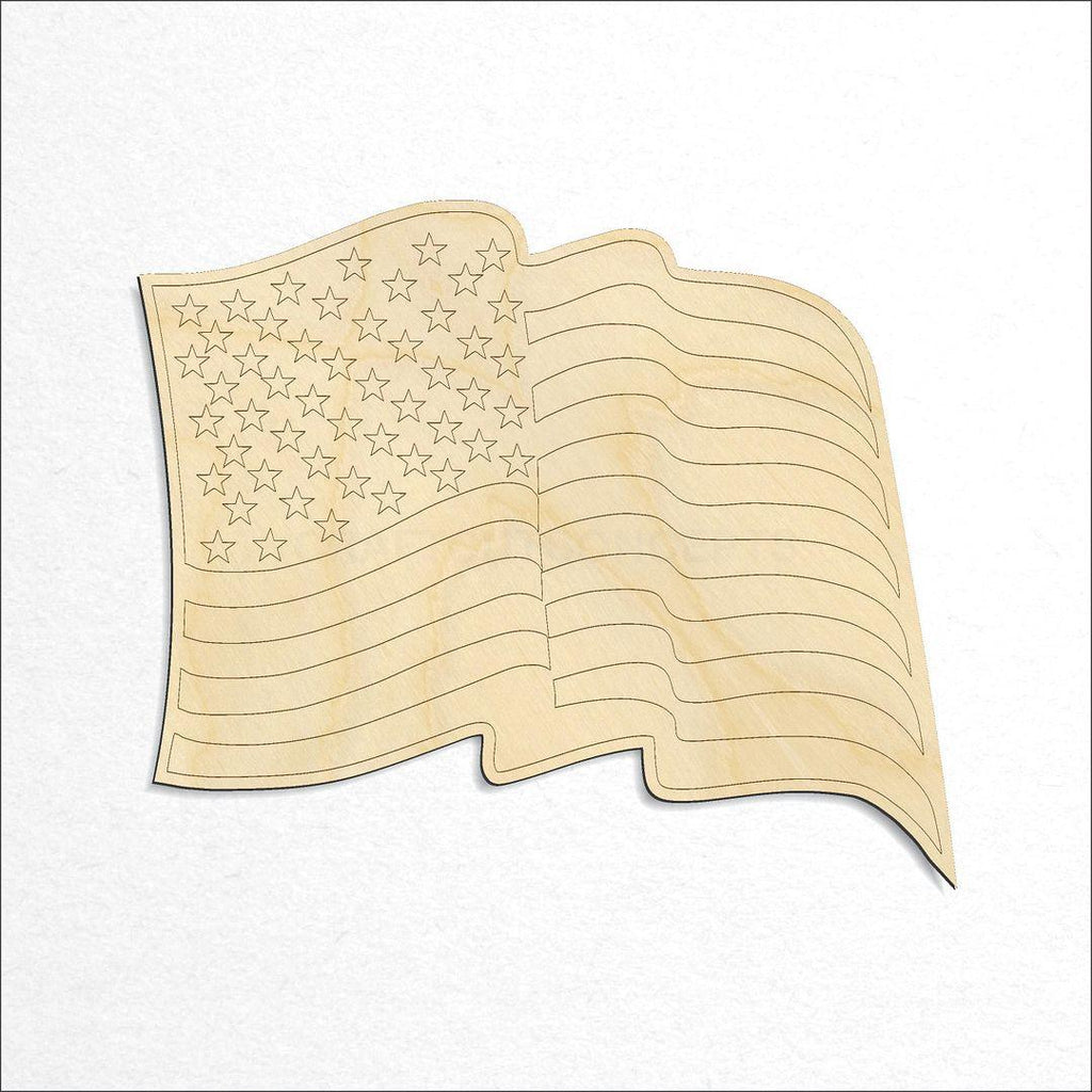 Wooden US Flag craft shape available in sizes of 2 inch and up