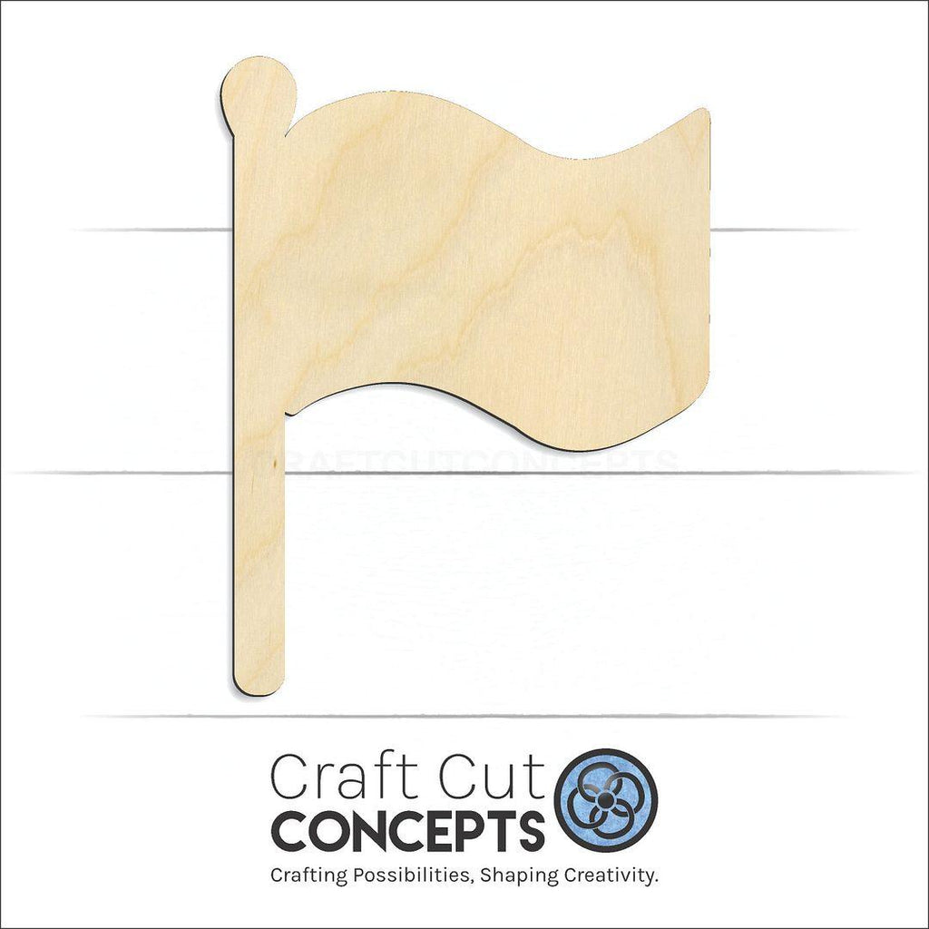 Craft Cut Concepts Logo under a wood Flag Pole craft shape and blank