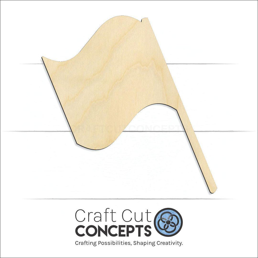 Craft Cut Concepts Logo under a wood Flag Race craft shape and blank