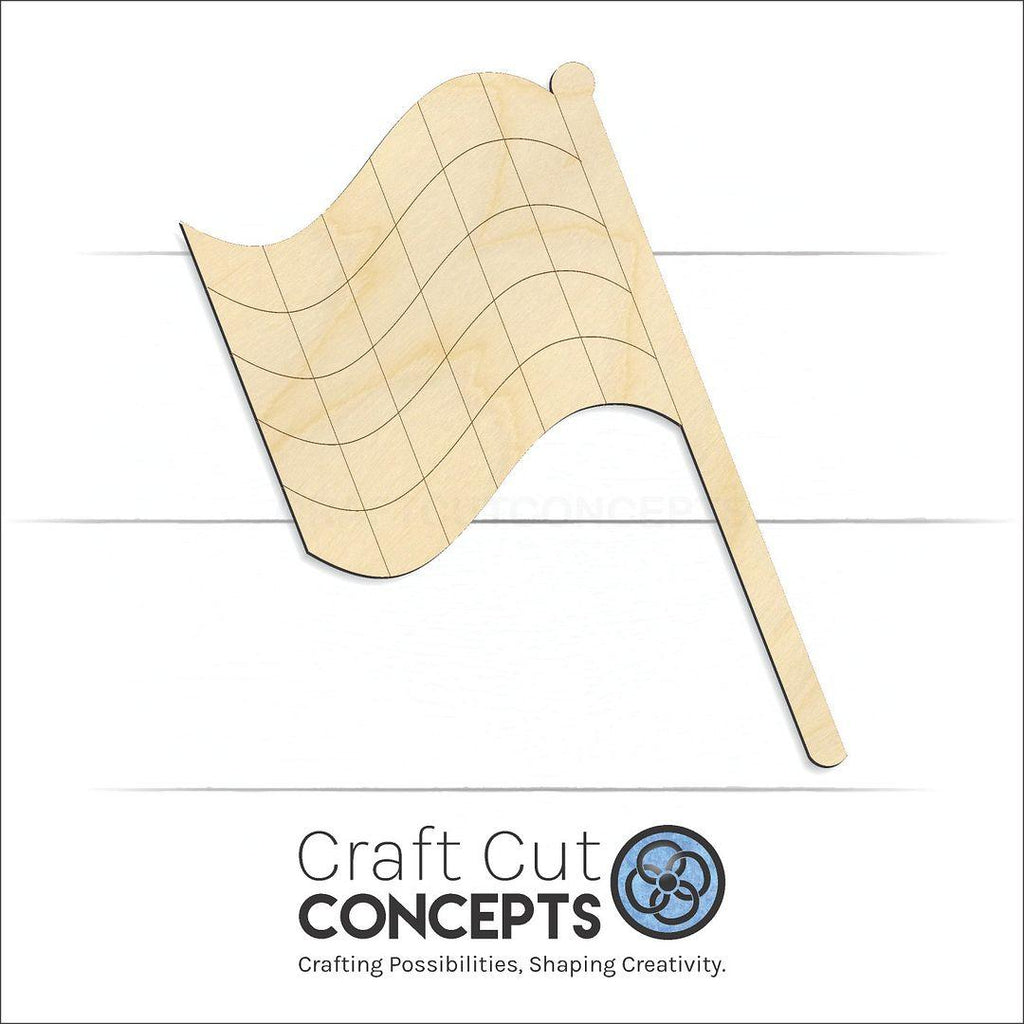 Craft Cut Concepts Logo under a wood Checkerd Flag Race craft shape and blank