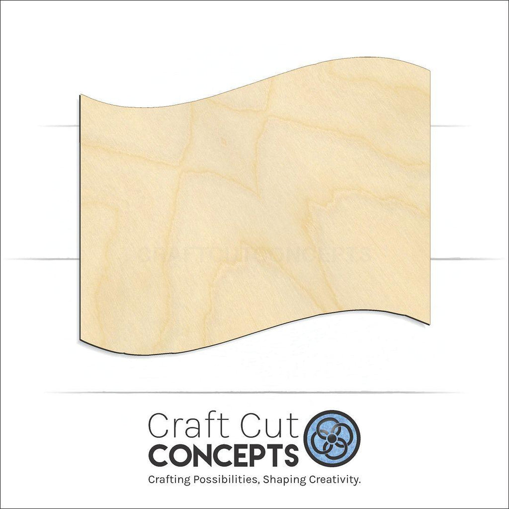 Craft Cut Concepts Logo under a wood Flag craft shape and blank