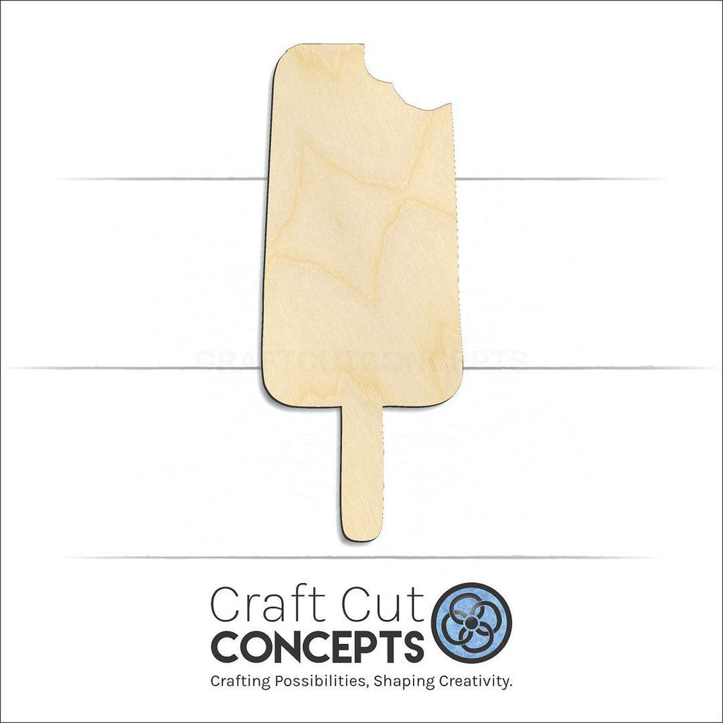 Craft Cut Concepts Logo under a wood Popcicle craft shape and blank