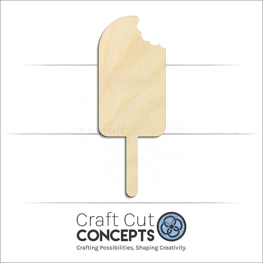 Craft Cut Concepts Logo under a wood Popcicle craft shape and blank