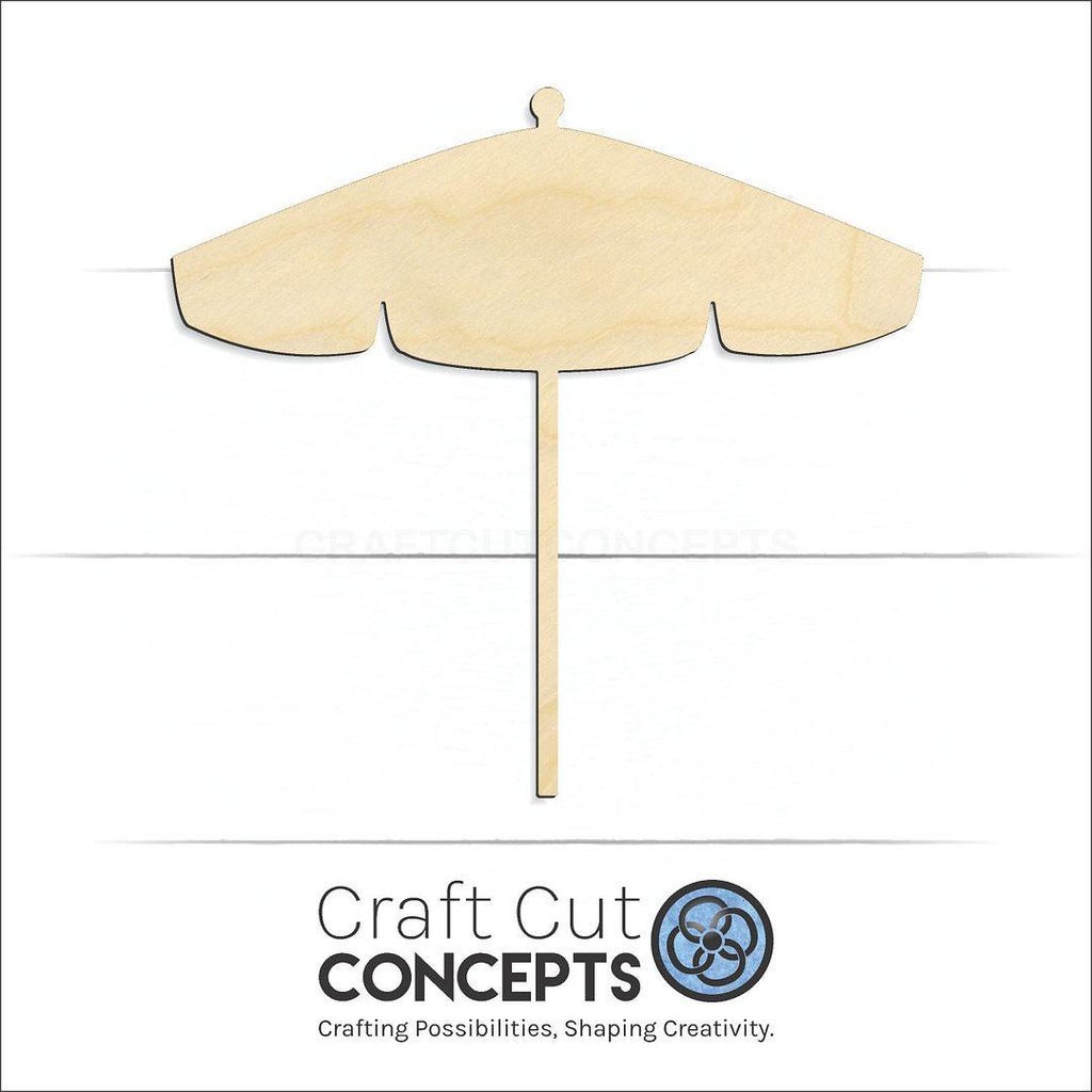 Craft Cut Concepts Logo under a wood Umbrella craft shape and blank