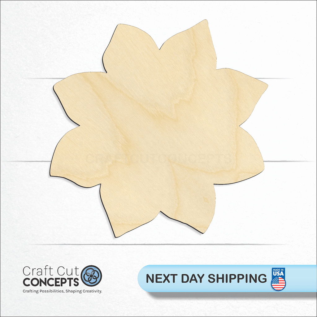 Craft Cut Concepts logo and next day shipping banner with an unfinished wood Sun Flower craft shape and blank