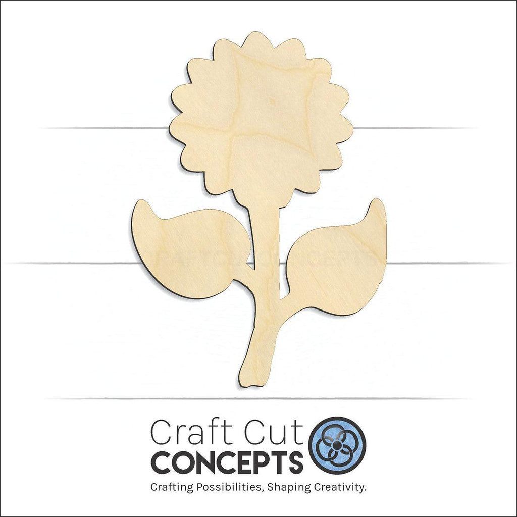 Craft Cut Concepts Logo under a wood Sun Flower craft shape and blank