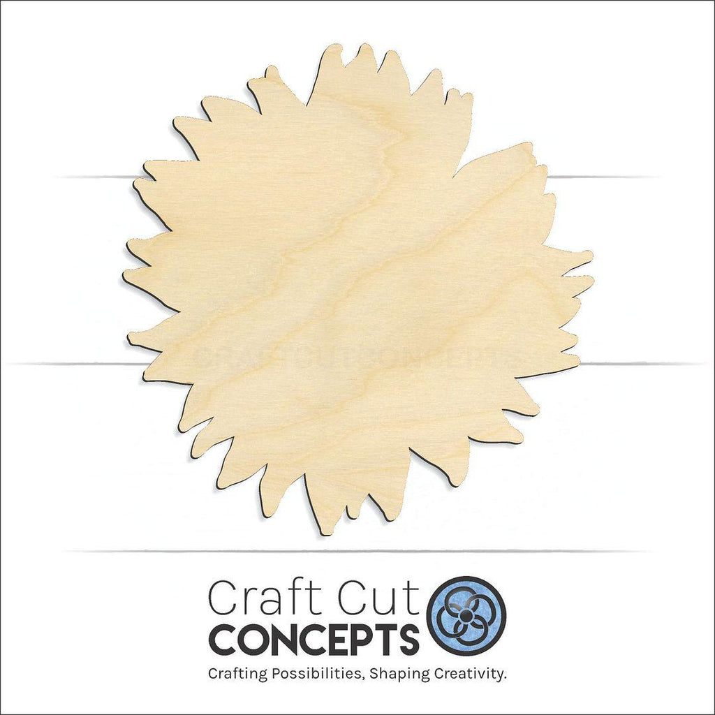 Craft Cut Concepts Logo under a wood Sun Flower craft shape and blank