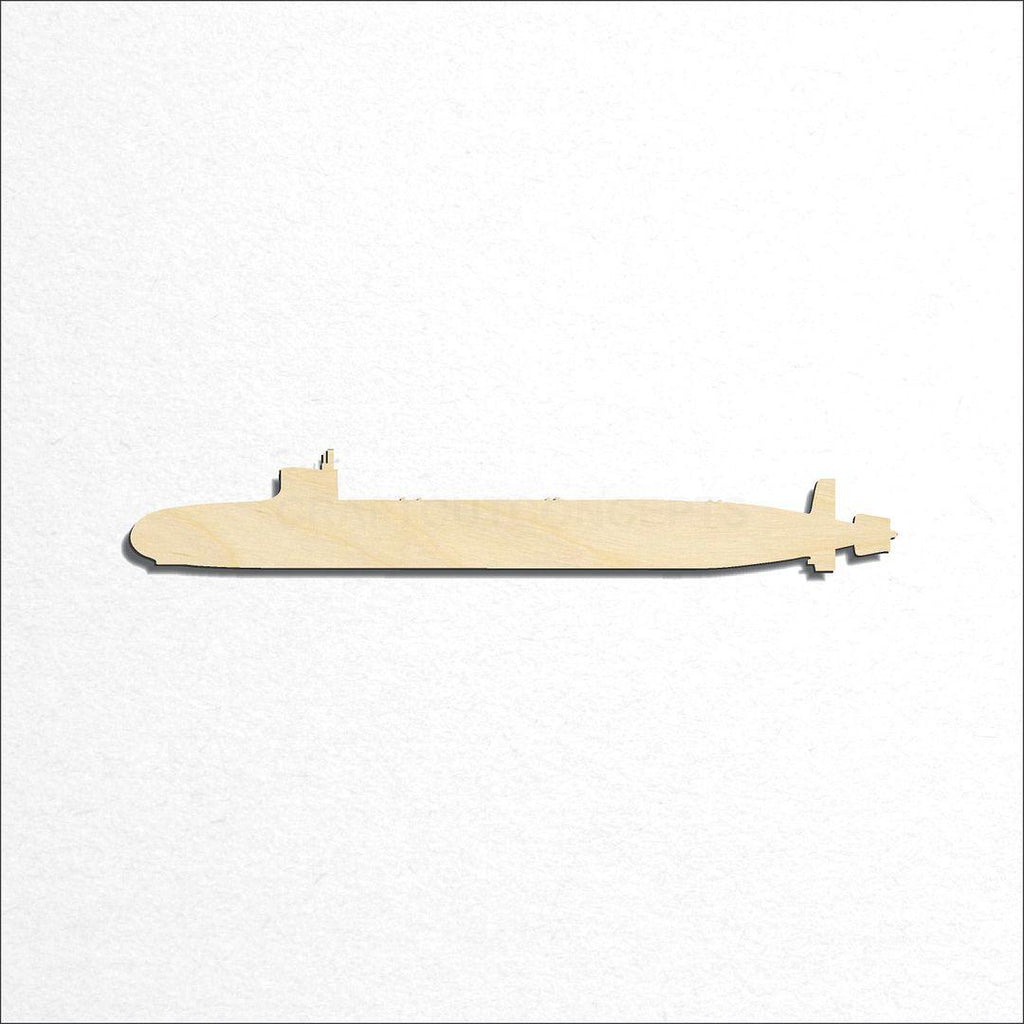 Wooden Submarine craft shape available in sizes of 4 inch and up