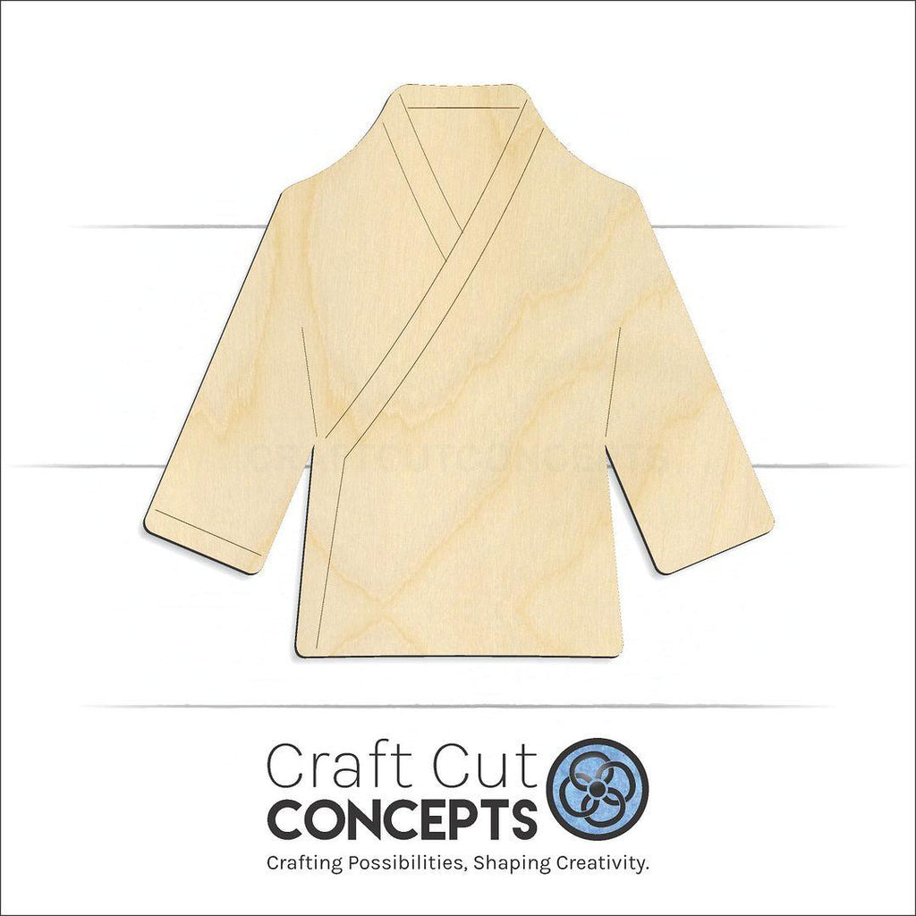 Craft Cut Concepts Logo under a wood Karate Gi craft shape and blank