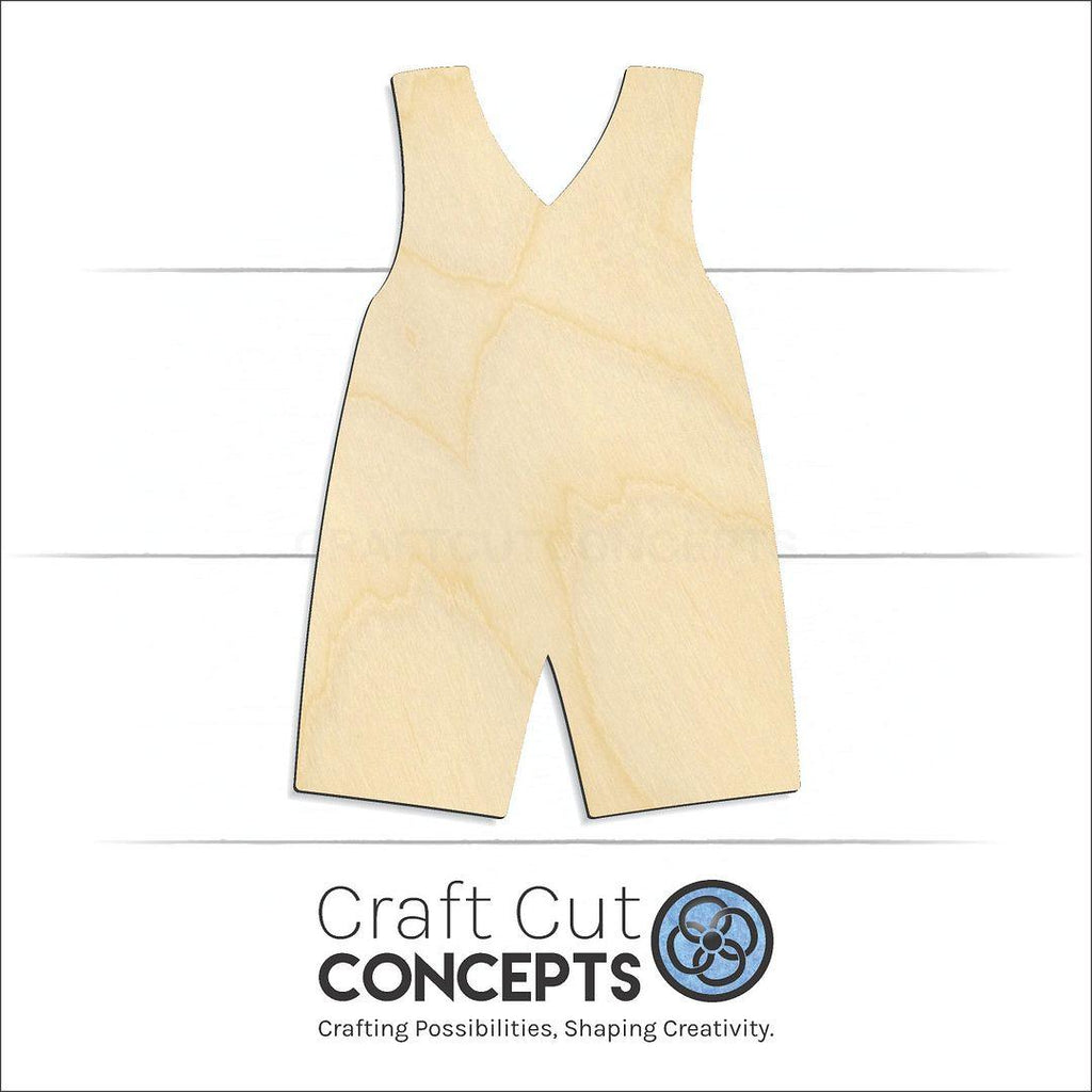 Craft Cut Concepts Logo under a wood Overalls craft shape and blank