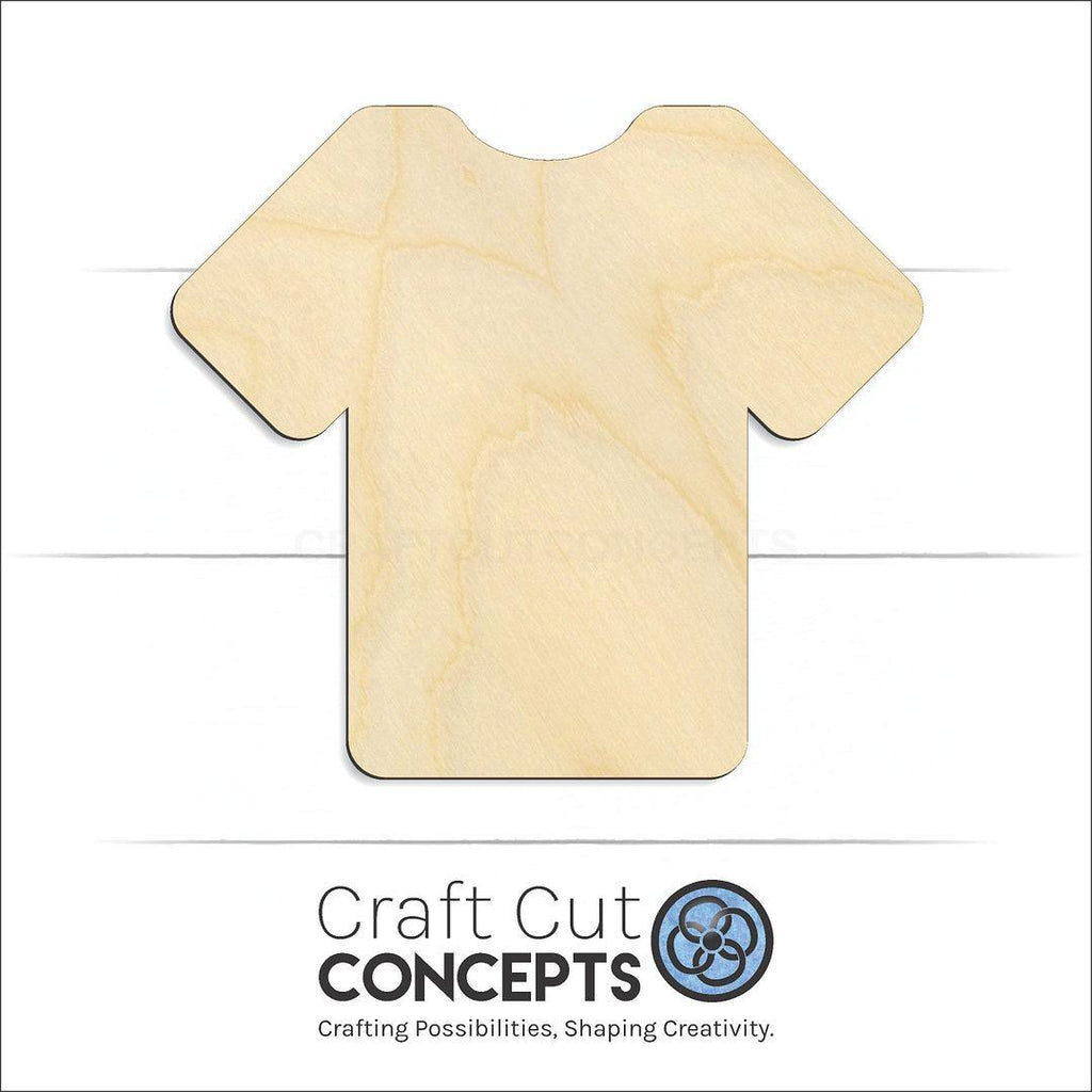 Craft Cut Concepts Logo under a wood Shirt craft shape and blank