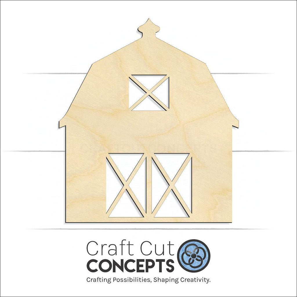 Craft Cut Concepts Logo under a wood Barn with doors craft shape and blank