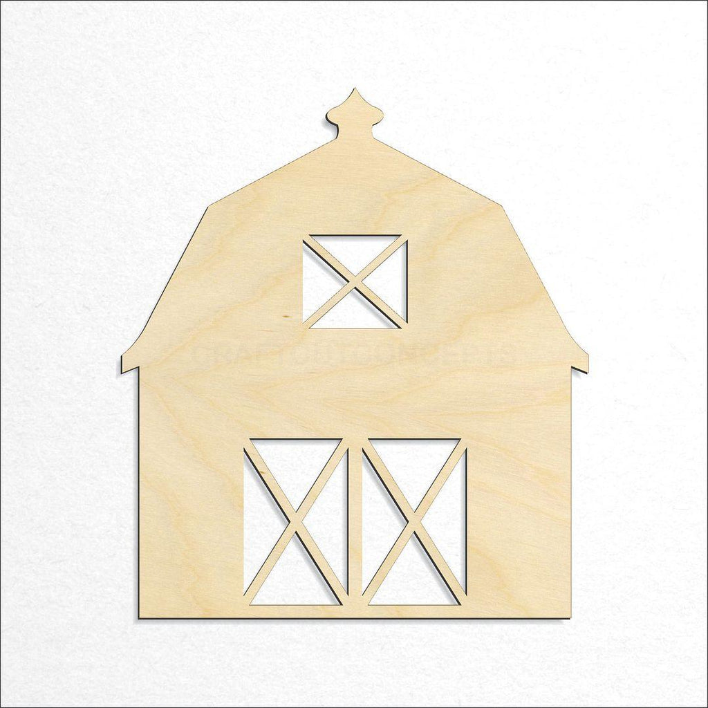 Wooden Barn with doors craft shape available in sizes of 3 inch and up