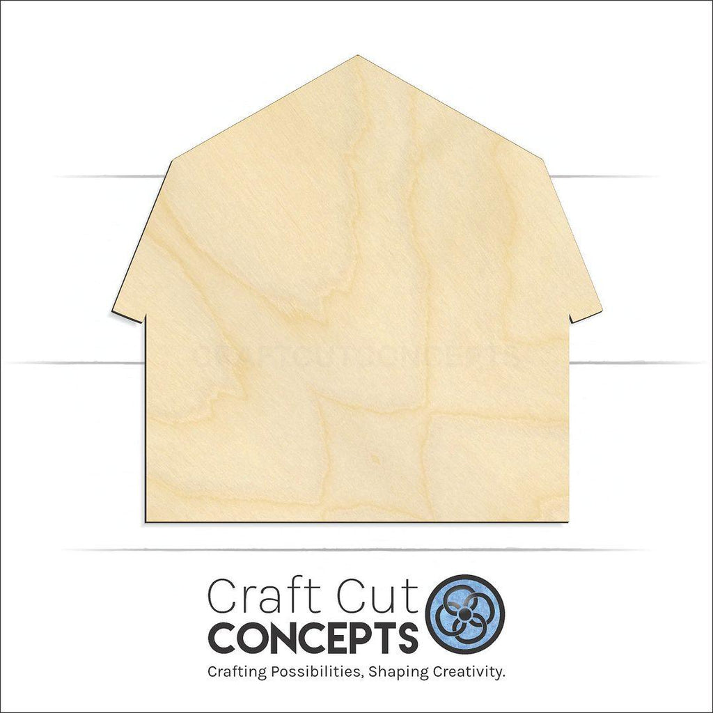 Craft Cut Concepts Logo under a wood Barn craft shape and blank