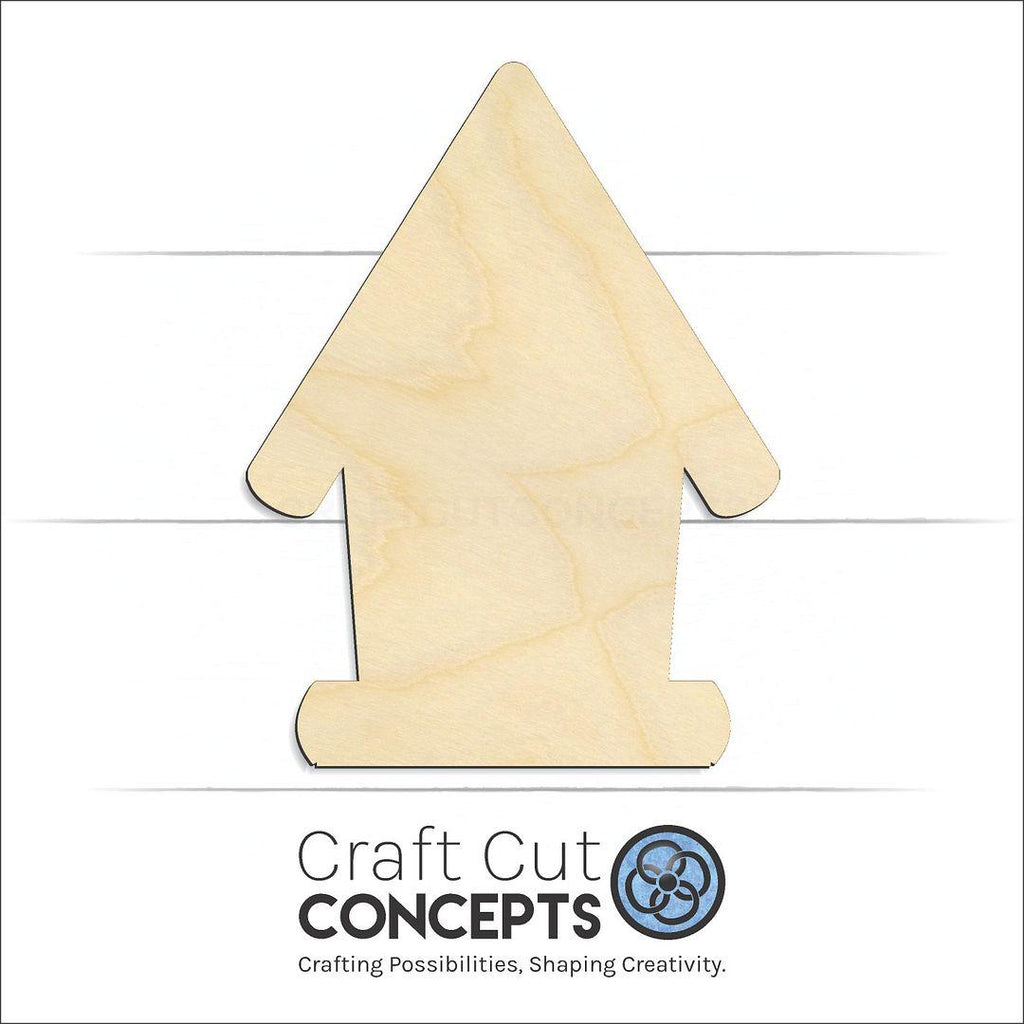 Craft Cut Concepts Logo under a wood Bird House craft shape and blank