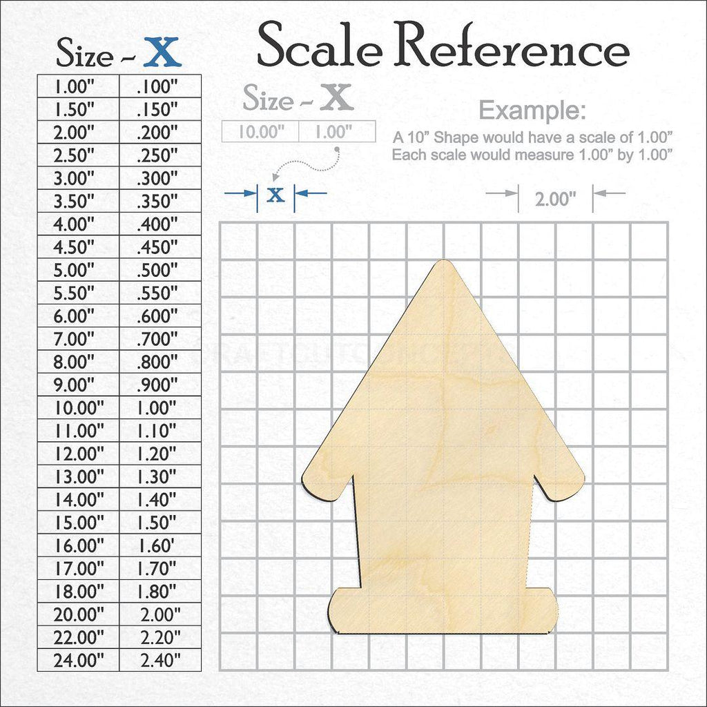 A scale and graph image showing a wood Bird House craft blank