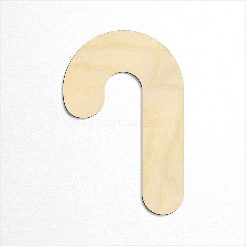 Wooden Candy Cane craft shape available in sizes of 1 inch and up