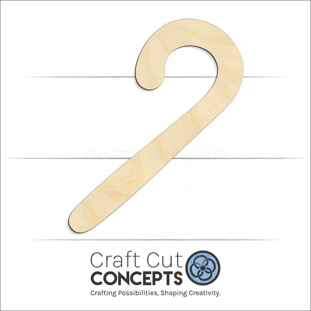 Craft Cut Concepts Logo under a wood Candy Cane craft shape and blank