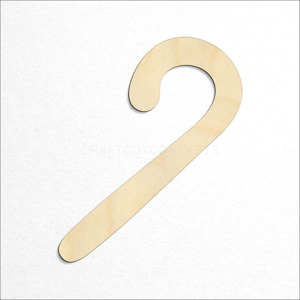 Wooden Candy Cane craft shape available in sizes of 1 inch and up