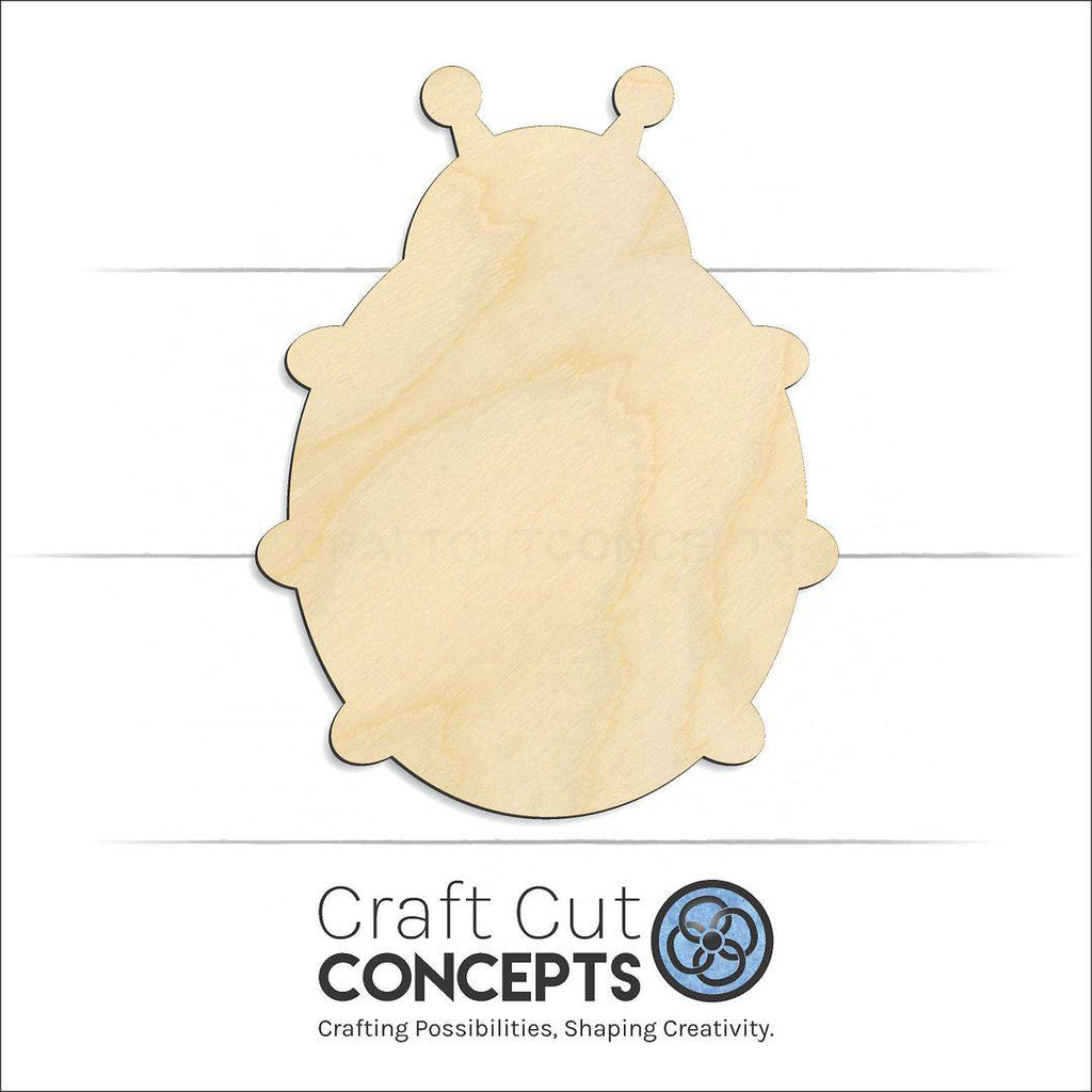 Craft Cut Concepts Logo under a wood Lady Bug craft shape and blank