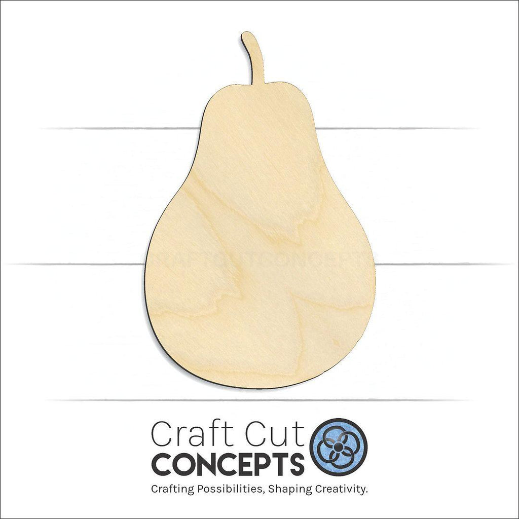 Craft Cut Concepts Logo under a wood Pear Fruit craft shape and blank