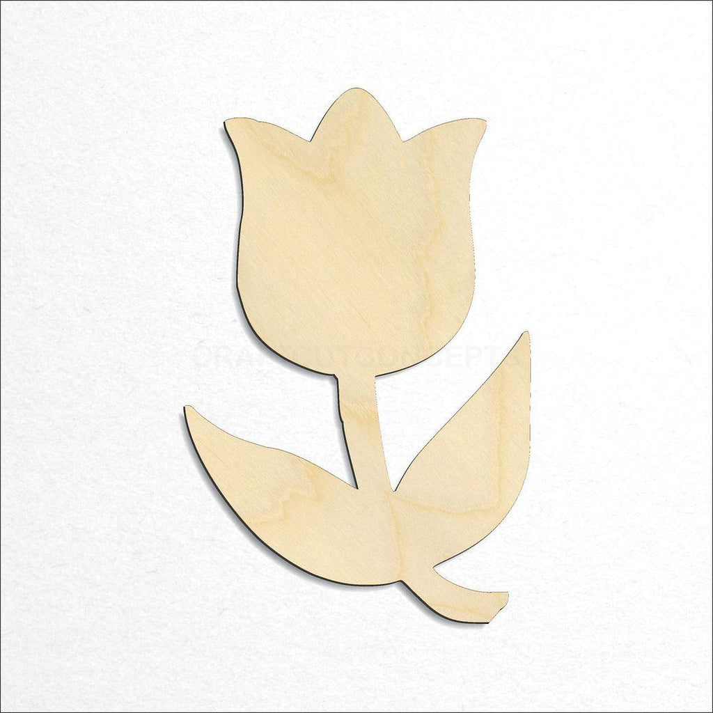 Wooden Tulip craft shape available in sizes of 1 inch and up