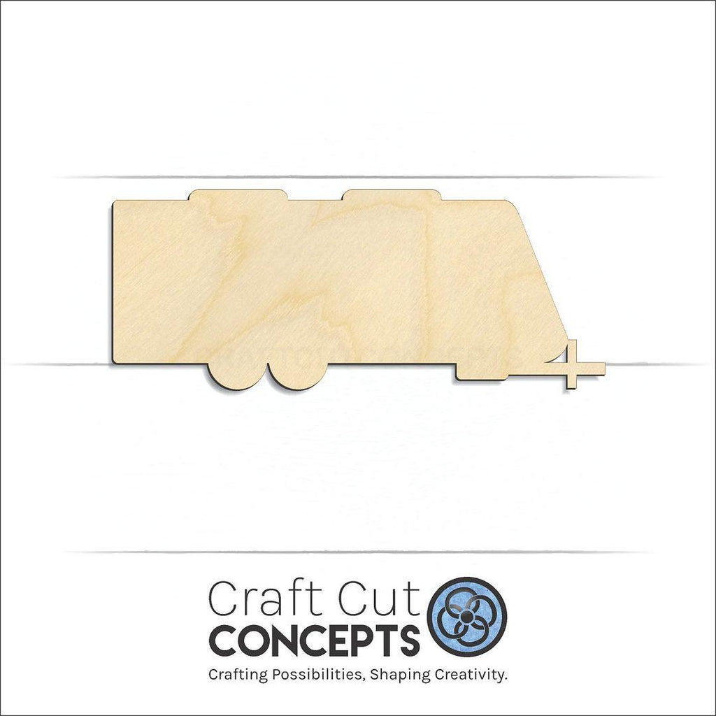 Craft Cut Concepts Logo under a wood  Travel Trailer camper craft shape and blank