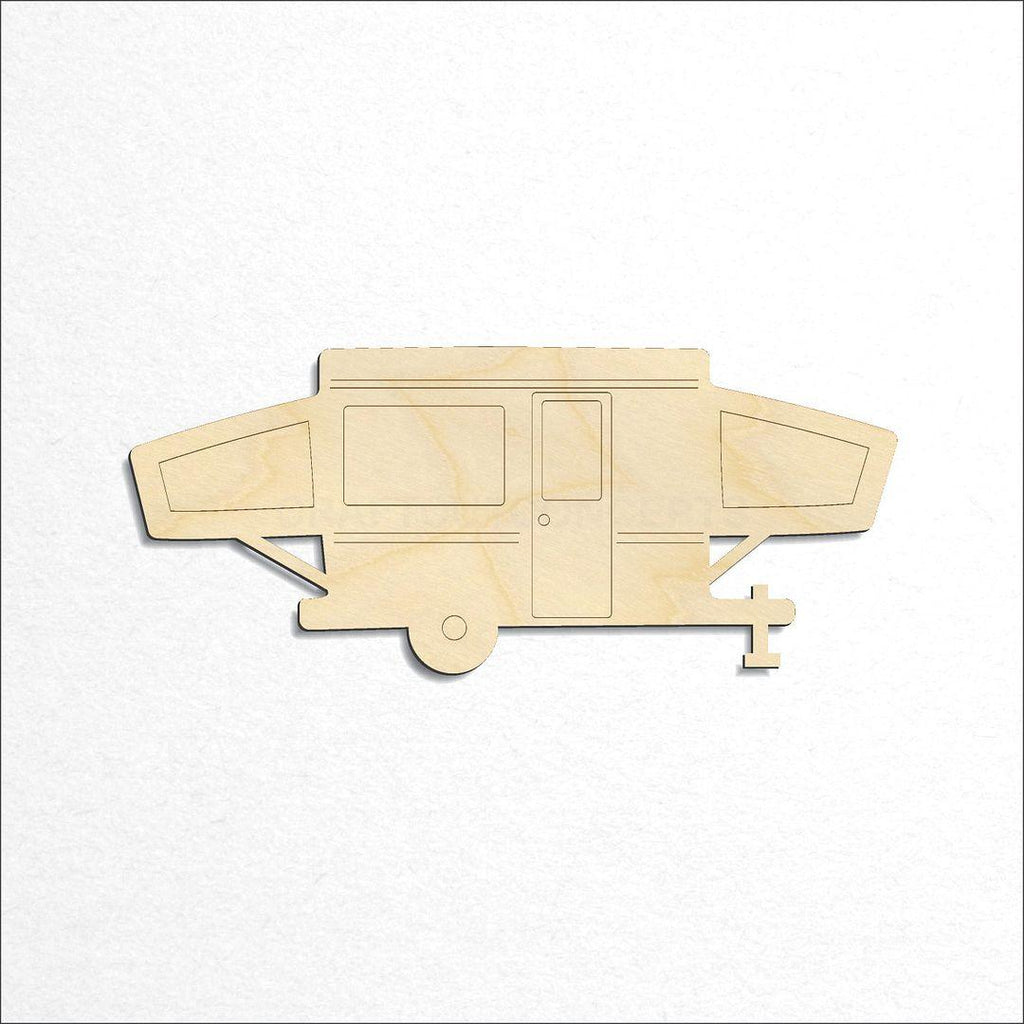 Wooden  Popup Camper craft shape available in sizes of 3 inch and up