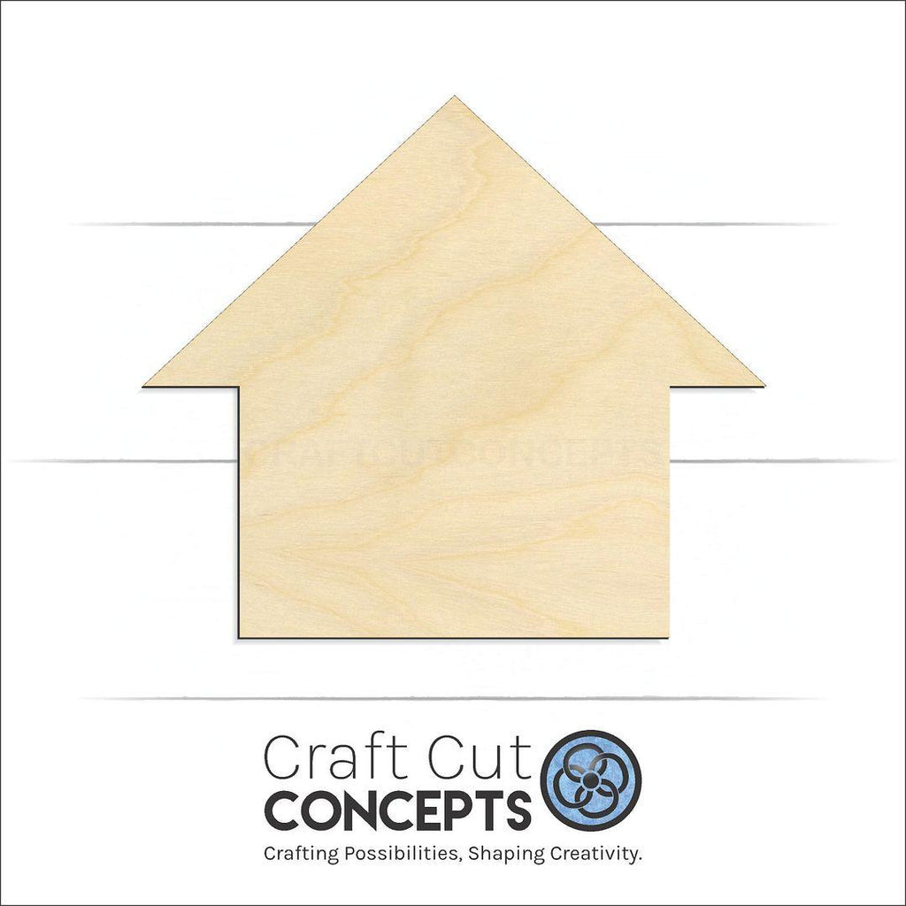 Craft Cut Concepts Logo under a wood House craft shape and blank