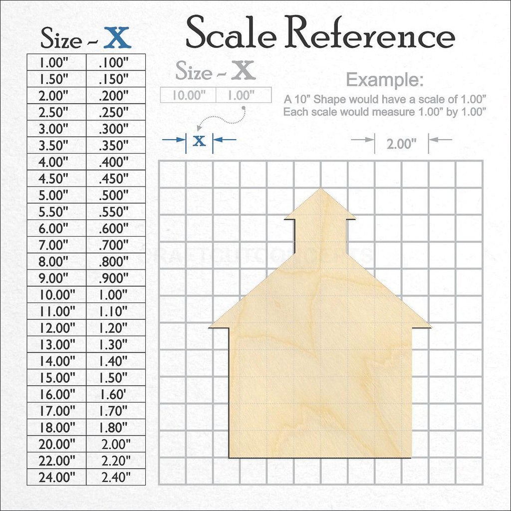 A scale and graph image showing a wood Church craft blank