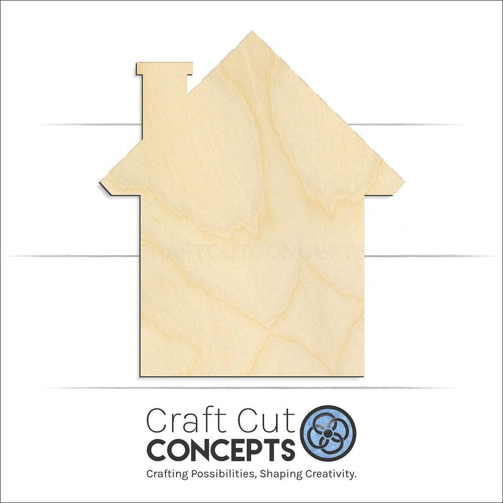 Craft Cut Concepts Logo under a wood House craft shape and blank