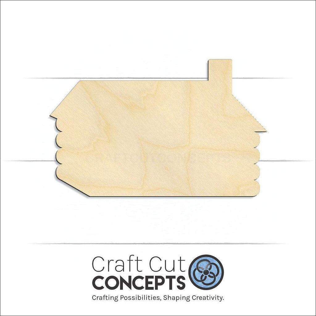 Craft Cut Concepts Logo under a wood Log House craft shape and blank