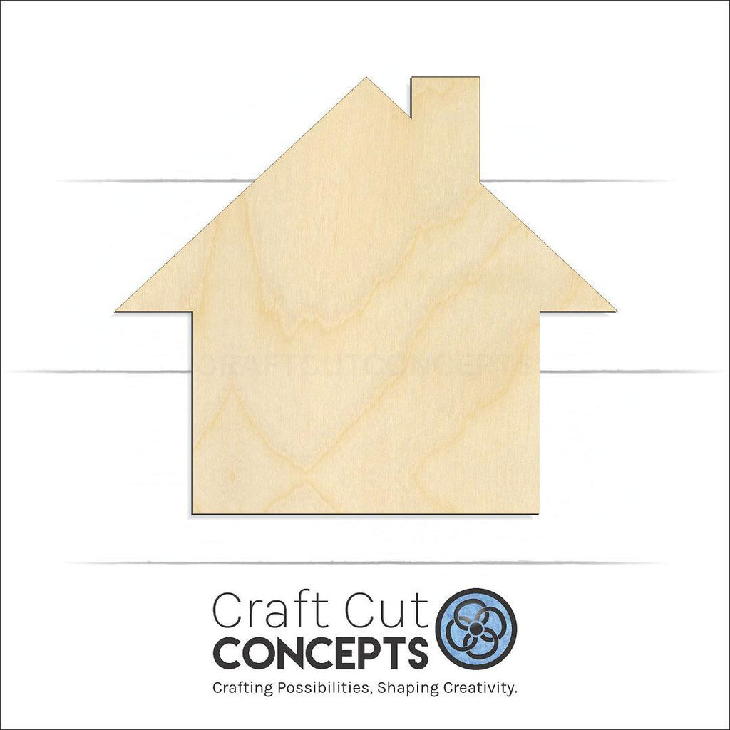 Craft Cut Concepts Logo under a wood House craft shape and blank