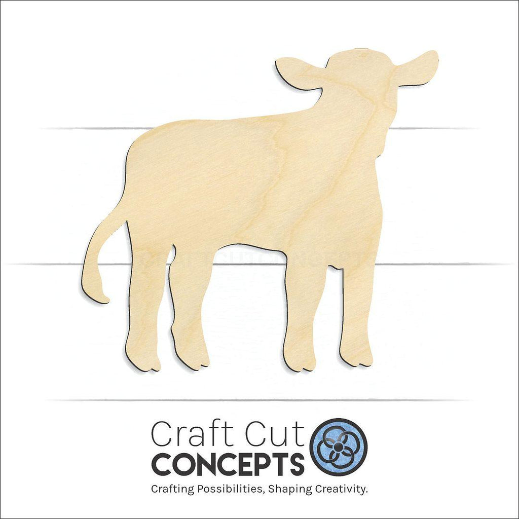 Craft Cut Concepts Logo under a wood Cow Calf craft shape and blank