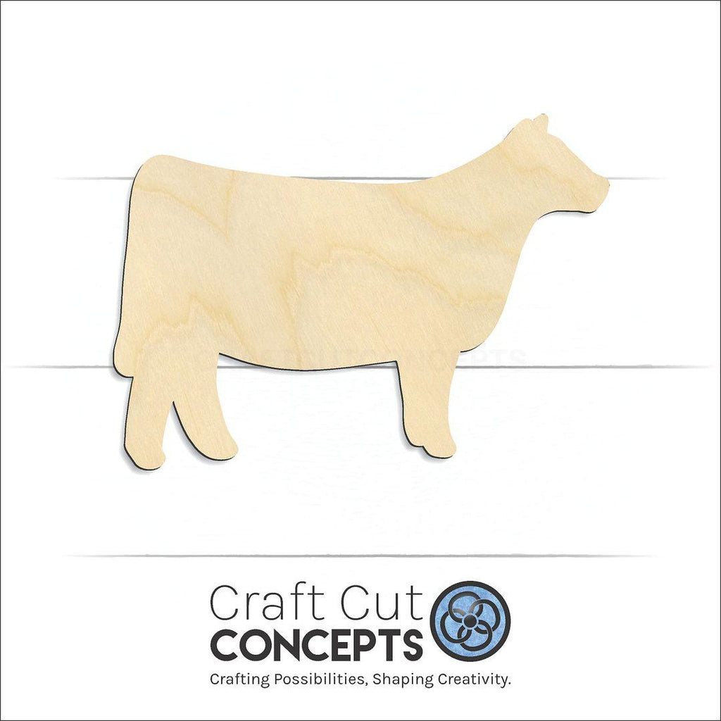 Craft Cut Concepts Logo under a wood Cow craft shape and blank