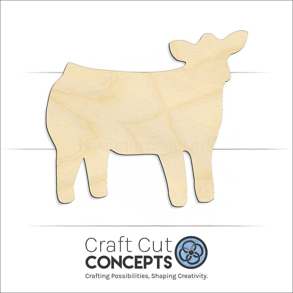 Craft Cut Concepts Logo under a wood Cow 2 craft shape and blank