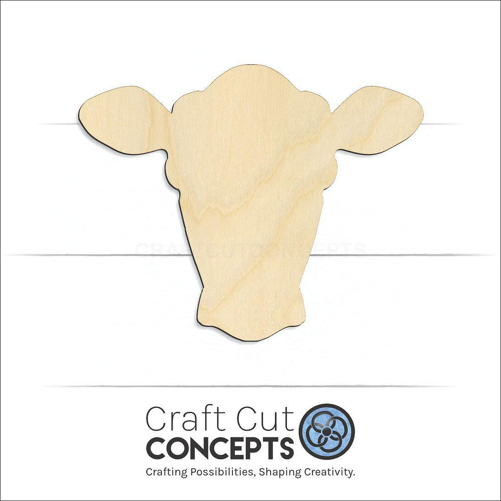 Craft Cut Concepts Logo under a wood Cow Head craft shape and blank