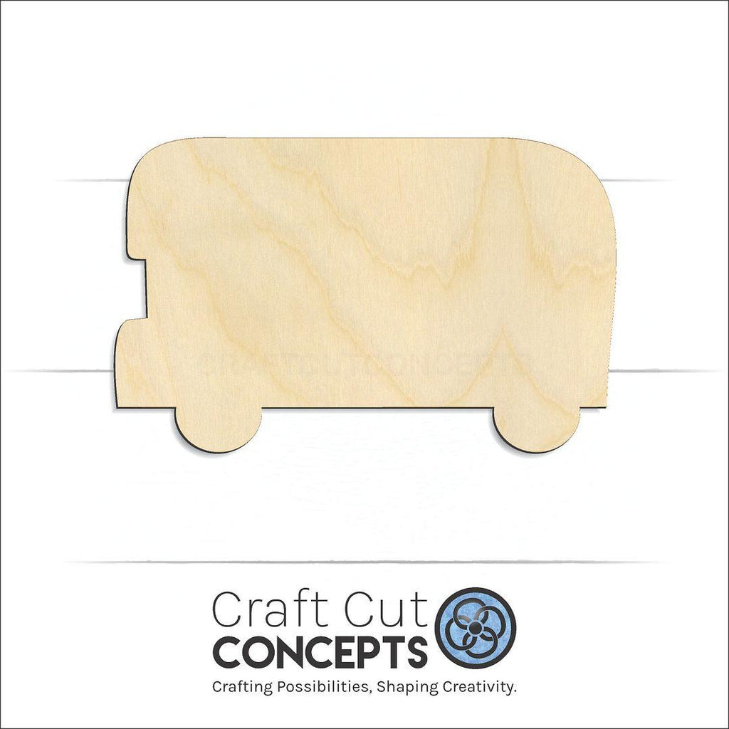 Craft Cut Concepts Logo under a wood Double Decker Bus craft shape and blank