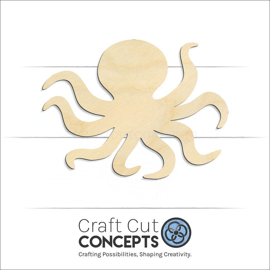 Craft Cut Concepts Logo under a wood Octopus-2 craft shape and blank