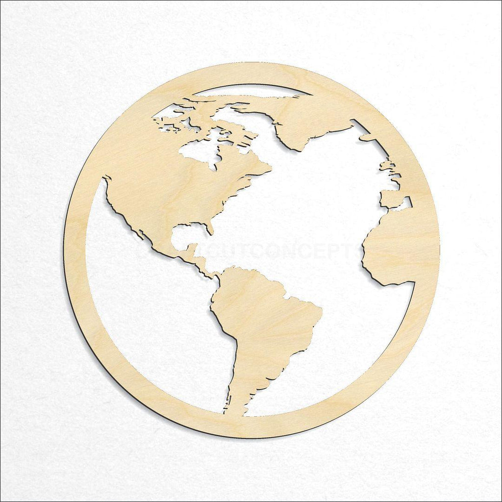 Wooden Planet Earth North America craft shape available in sizes of 4 inch and up