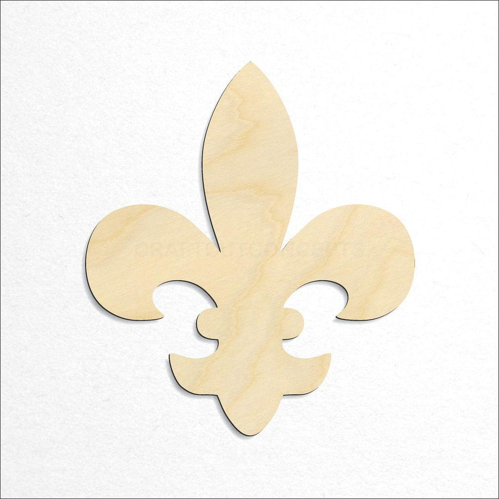 Wooden Flur de Lis craft shape available in sizes of 1 inch and up